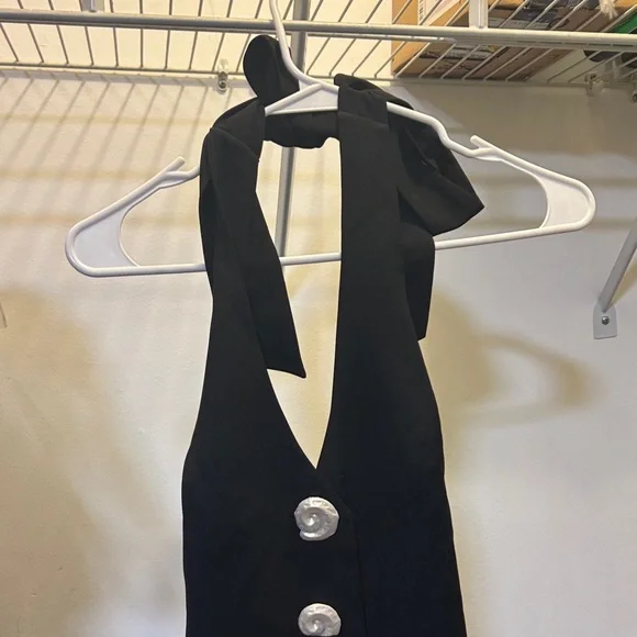 Black Dress with Gold Accents - Picture 3 of 5